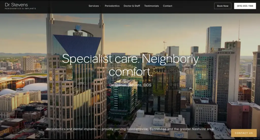 Example re-brand of a dental practice website